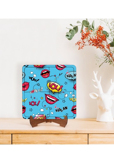 Bk Gift Pop Art Tasarımlı Ahşap Standlı Puzzle Çerçeve-35