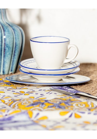 Madame Coco Oiseau 2 Kişilik 10 Parça İkram Yemek Seti - Mavi/beyaz 8684427282304 Çok Renkli