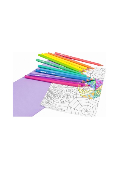 Kores Kuru Boya Kalemi Pastel Üçgen 12 Renk Çok Renkli