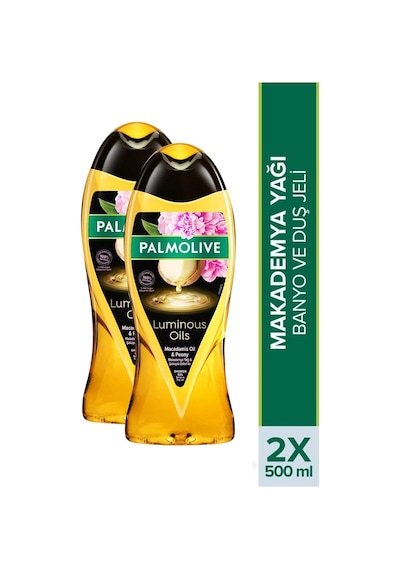 Palmolive Luminous Oils Makademya Yağı ve Şakayık Özleri Banyo ve Duş Jeli 2 x 500 ML + Seyahat Kiti