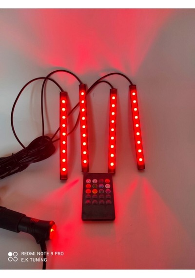 Atmosferik Aydınlatma Araç Içi Ayak Altı Led Müziğe Sese Duyarlı Kumandalı Rgb Aydınlatma Kaliteli