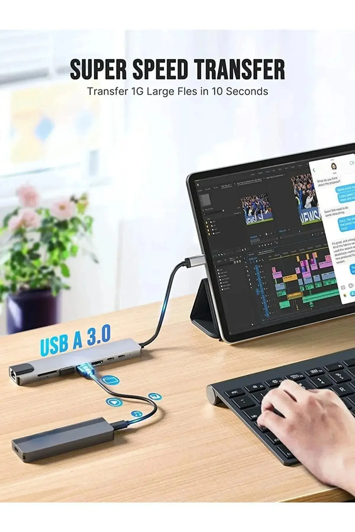Yeni Nesil Ethernet Girişi Usb Çoklayıcı 8in1 Usb Typec Hub Port Hdmi Usb Adaptör Type-c Girişli Hub