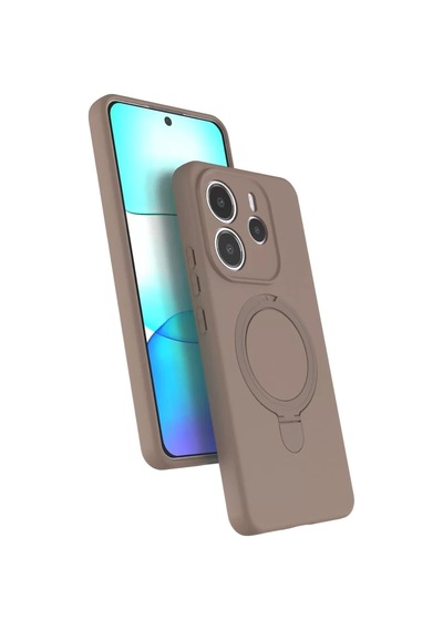Newface Xiaomi Redmi Note 14 4g Regal Magsafe Standlı Kapak - Çöl Titanyum Bej