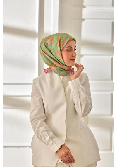 Silk Home Velora Eşarp 161001-28 Pembe, Su Yeşili, Turuncu, Gri