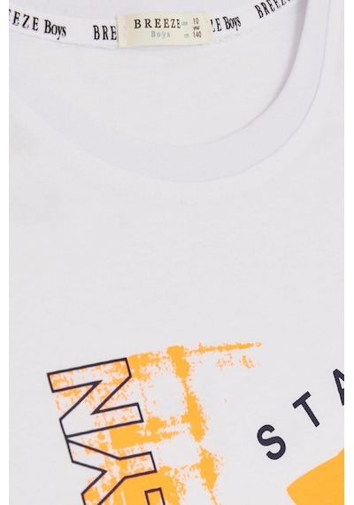 Breeze Erkek Çocuk Pamuklu Rahat Kalıp Geniş Tshirt-12115-beyaz Beyaz