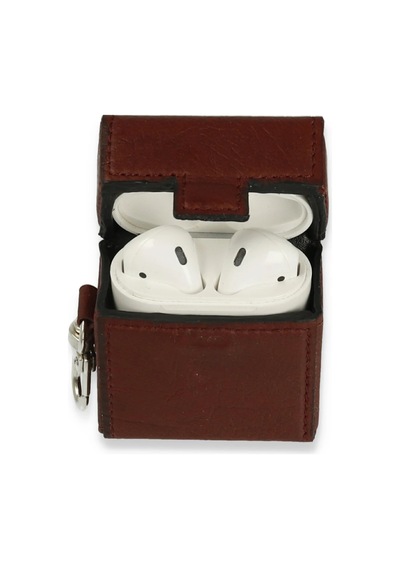 Newface Airpods Uyumlu 2 2.nesil Deri Kılıf Flzdgnkr - 64 - Bordo