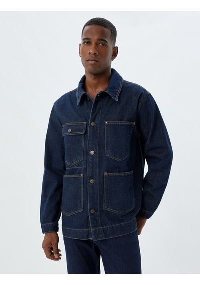 Koton Kot Ceket Oversize Gömlek Yaka Düğmeli Pamuklu Koyu İndigo 5wam50014ıd İndigo Indıgo Koton Kot Ceket Oversize Gömlek Yaka Düğmeli Pamuklu Koyu İndigo 5wam50014ıd İndigo Indıgo