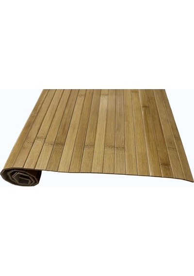 Bambu Banyo Matı, Kaydırmaz Tpe Tabanlı, Suya Dayanıklı, Rulo Yapılabilir, 45x68 Cm, Banyo Ve M Doğal Bambu / Kahverengi