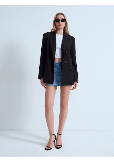 Dilvin 60801 Blazer Ceket-siyah