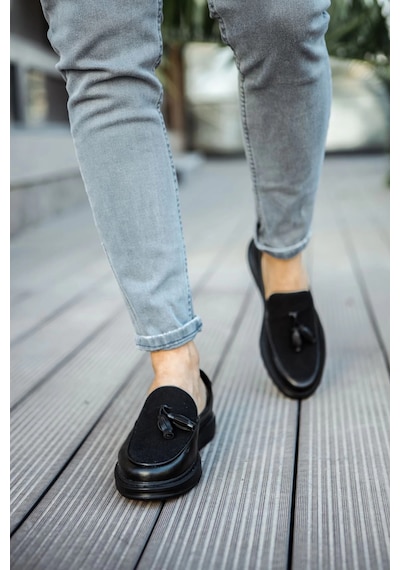 Chekich Ch002 - Cst Loafer Pelle Erkek Ayakkabı Sıyah Siyah
