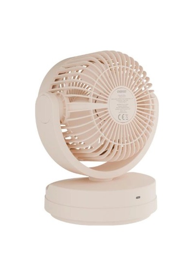 Everest Efn-509 Krem- Kahve 7 İnç 3 Kademeli 2100 Rpm Hız Duvar Tıpı Ve Masaüstü Usb Fan Kdo
