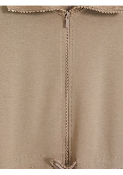 Lcw Modest Bej Soft Touch Kadın Fermuarlı Sweatshirt