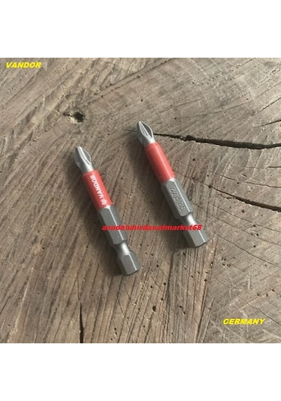 Vandor Kaydırmaz Vida Sıkma Ucu Ph2 Pz2 Yıldız Bits Uç Cobalt Çelik Germany Matkap Ucu