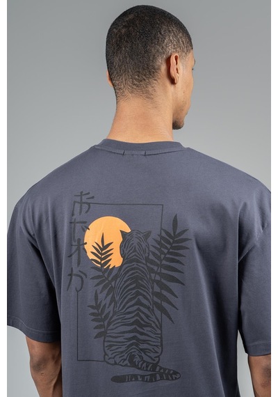 Maraton Sportswear Oversize Erkek Bisiklet Yaka Kısa Kol Basic Antrasit T-shirt 23243-antrasit