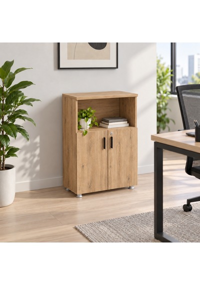 Ahşap 2 Kapaklı Dolap 80x38x120 Cm Enter Yarım Kapaklı-atlantık Çam Kahverengi