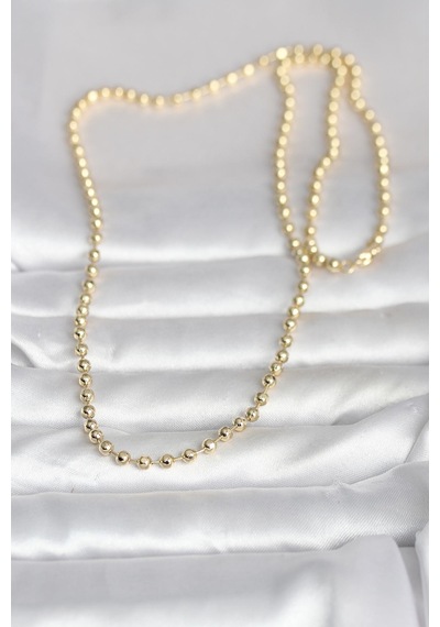 14k Gold Renk Top Zincirli 60 Cm Kadın Kolye Cm Renkli 95517731