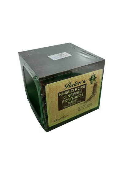 Balen Tahta Kutu Kırmızı Kore Ginseng 600 MG 120 Tablet 2 Adet