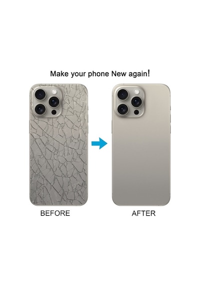 Pazly Apple Uyumlu iPhone 15 Pro Max Cam Pil Arka Kapak, Flaş Braketi + Kablosuz Şarj Siyah