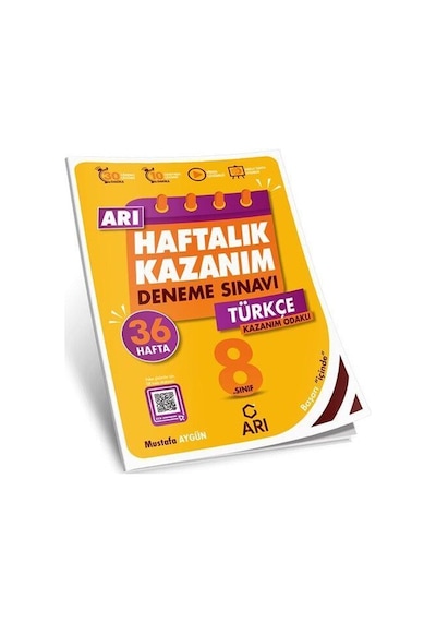 8. Sınıf Türkçe Haftalık Kazanım Denemeleri Arı Yayıncılık