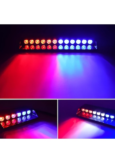 12 Ledli Kırmızı Mavi Çakar Led Vantuzlu Araç İçi
