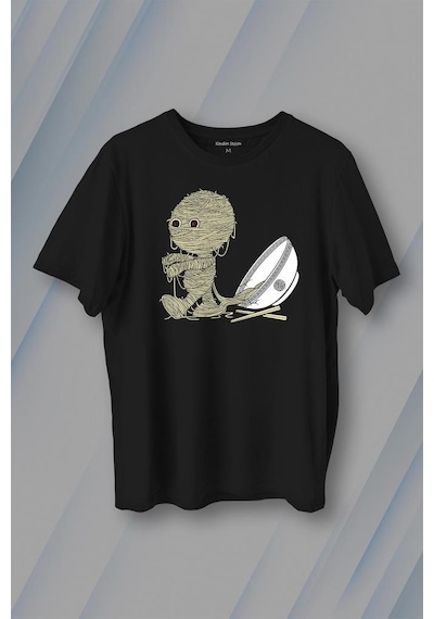 Noodle Mummy Mumya Totem Komik Baskılı Tişört Unisex T-shirt 001
