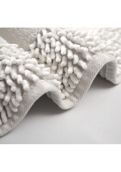 Cotton Special %100 Pamuk 2'li Oval Osmanlı Desen Pamuklu Klozet Takımı Krem Renkli