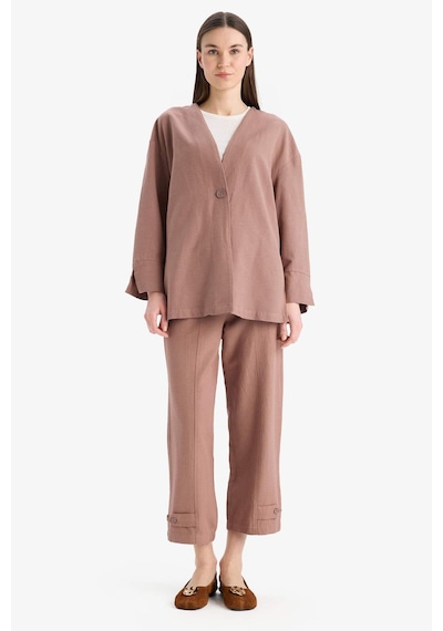 DeFacto 	Keten Karışımlı Basic Düz Kısa Paça Harem Pantolon B7506AX25SPBN552