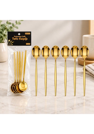Altın Renk Tatlı Kaşığı 13cm