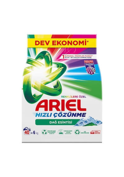 Ariel Toz Çamaşır Deterjanı Parlak Renkler 40 Yıkama 6 KG