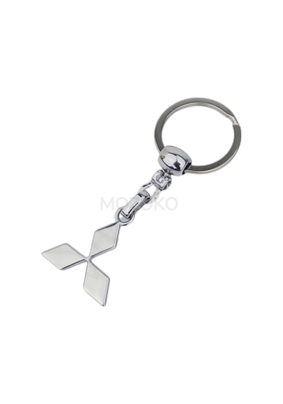 Yüksek Kaliteli Mitsubishi Logolu Metal Araç Anahtarlık, Çift Yönlü Logo, Hediyelik Araba Anahtarlık
