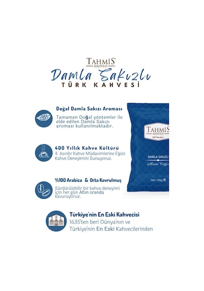 Tahmis Kahvesi Damla Sakızlı Türk Kahvesi  3 x 100 G