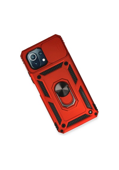 Hnrlıshp Newface Xiaomi Mi 11 Lite Kılıf Pars Lens Yüzüklü Silikon - Kırmızı