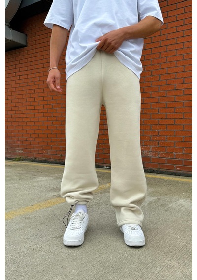 Flaw Ayarlanabilir Paça Basic Baggy Eşofman Altı Bej Bej