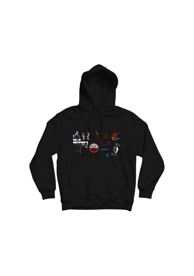Pink Floyd Baskılı Kapşonlu Sweatshirt Siyah