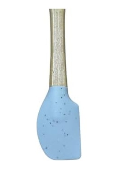 Silikon Kaşık Seti, Bambu Saplı, Mavi Ve Mor Renkli, 5 Parça, Spatula Ve Fırça Dahil 0
