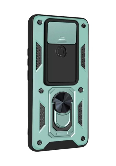 Newface Xiaomi Redmi Note 9 4g Kılıf Pars Lens Yüzüklü Silikon - Yeşil