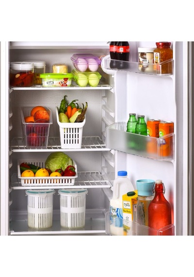 Kitchen 4 Adet Buzdolabı Sebze Meyve Düzenleyici Organizer Beyaz