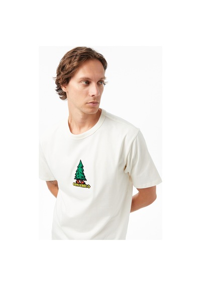 Converse Baskılı Erkek Krem T-shirt Cvm5t201 Krem