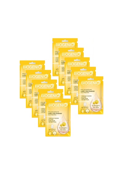 Beauty Kolajen Kağıt Maske 25 Gr X 10 Adet Sıkılaştırıcı Ve Nemlendirici Yüz Maskesi