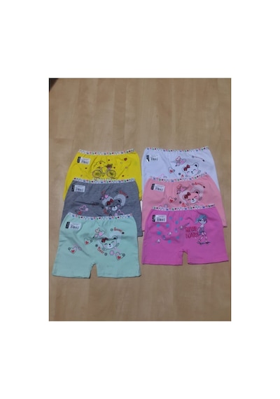 Tutku Kız Boxer 6'lı Paket Çok Renkli