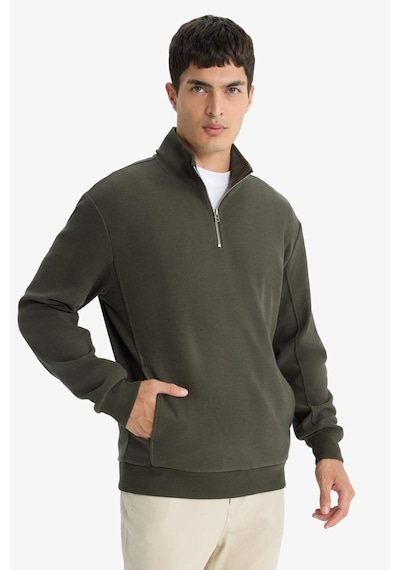 Defacto Regular Fit Yarım Fermuarlı Sweatshirt E9629ax25aukh324 Haki-kh324