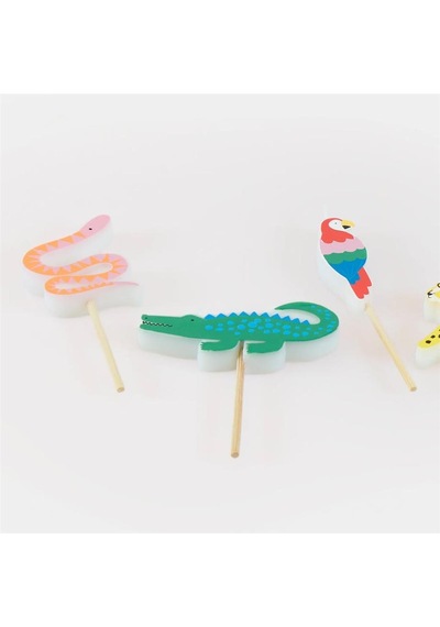 Meri Meri - Jungle Jamboree Candles - Jungle Jamboree Mumlar - 6 Adet