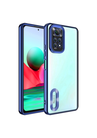 Xiaomi Redmi Note 11 Global Kılıf Kamera Lens Korumalı Logo Gösteren Parlak Kenarlı Kapak Omega
