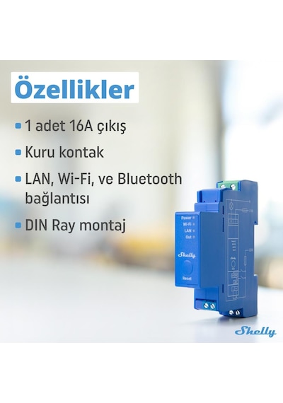 Shelly Pro 1 Dın Ray 1 Kanal Akıllı Röle