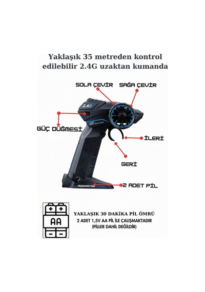 1:12 Ölçek Uzaktan Kumandalı Şarjlı Drift Arabası - Büyük Boy Işıklı Ve Sesli Yarış Arabası Gri Turuncu