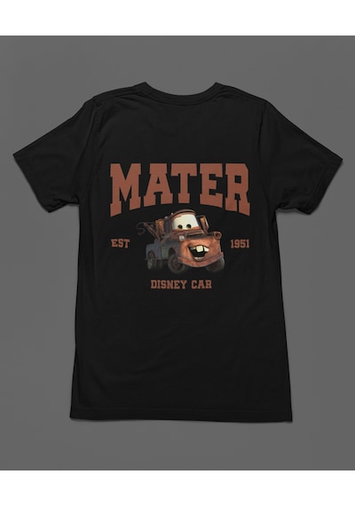 Bumeta Mater Arabalar Cars Şimşek Mcqeen Unisex Tişört T-shirt Siyah