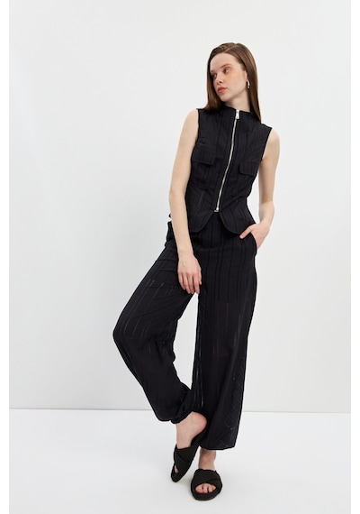 Stella Pulvis Siyah Beli Lastikli Şortlu Jogger Pantolon Siyah