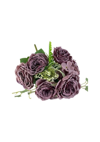 Yapay Çiçek Pastel Lila Şakayık 9 Dallı 7 Güllü Büyük Boy Demet 4