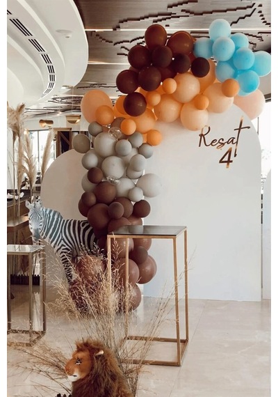 Safari Temalı Balon Zinciri Soft Renkler
