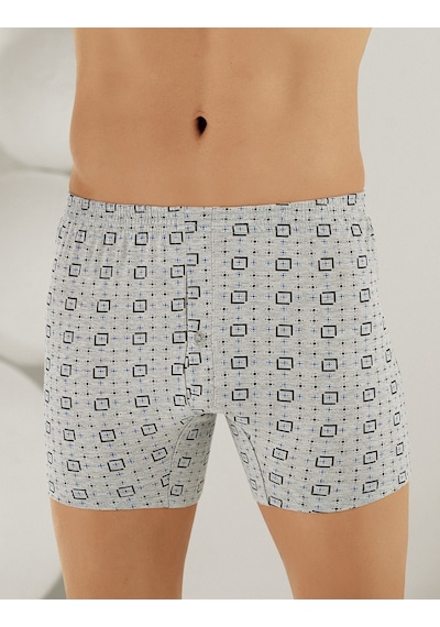 Şahinler Penye Düğmeli Boxer Desenli Me010 Çok Renkli